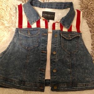 American cute jean vest 😱